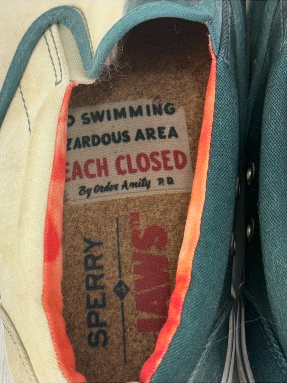 Sperry X Jaws 40th Anniversary Shark Attack Slip On Boat Shoes Men’s Size 8 M